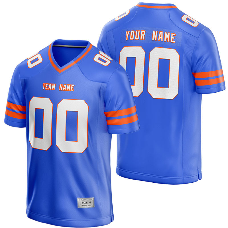 custom blue and orange football jersey