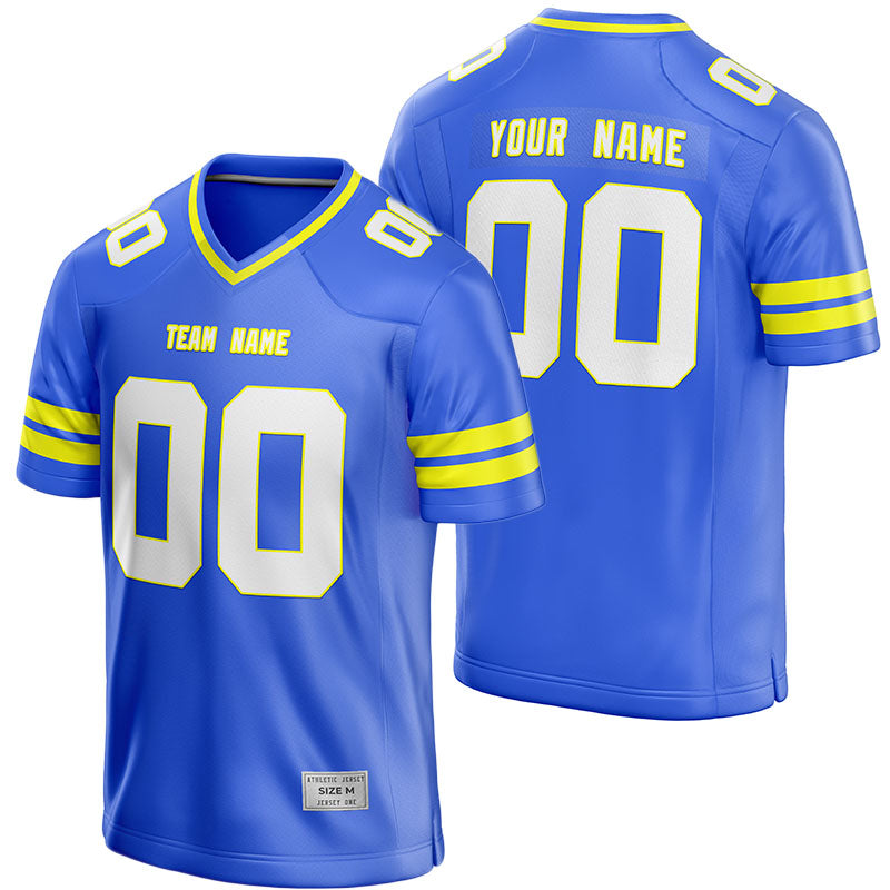custom blue and orange football jersey