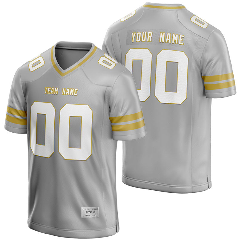 Custom Silver Football Jersey for Men/Youth | Authentic Uniform