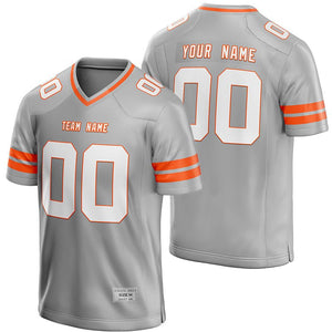custom silver and orange football jersey