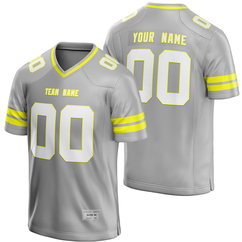 Custom Silver Football Jersey for Men/Youth | Authentic Uniform