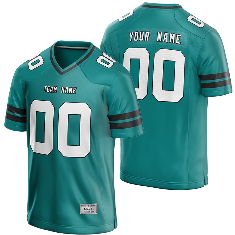 custom teal and black football jersey