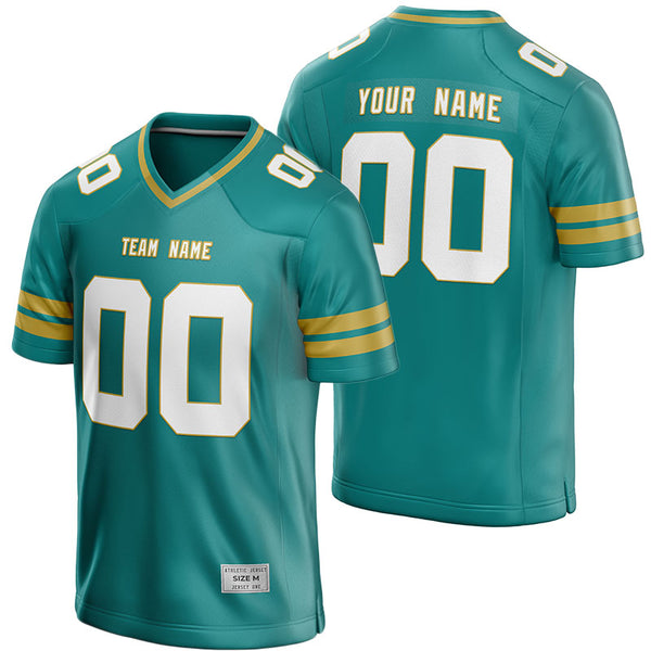 custom teal and gold football jersey