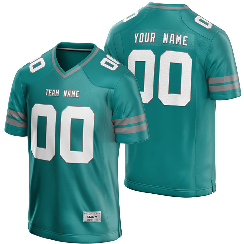 custom teal and grey football jersey