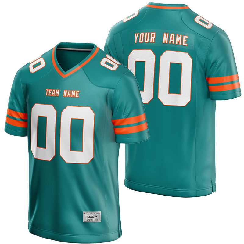 custom teal and orange football jersey