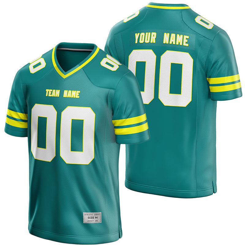 custom teal and yellow football jersey