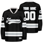Custom Black and Grey Hockey Jersey thumbnail