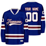 custom blue and maroon hockey jersey thumbnail