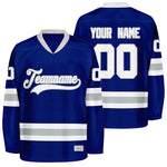 custom blue and grey hockey jersey thumbnail