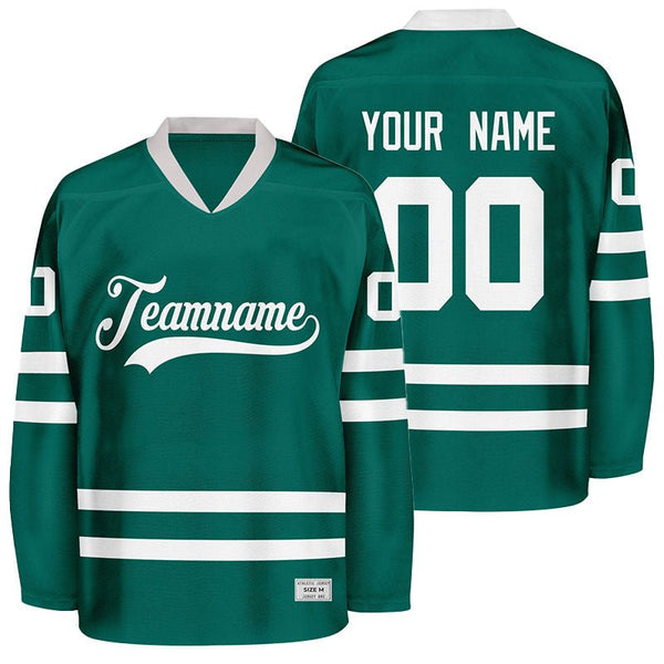 custom green hockey jersey