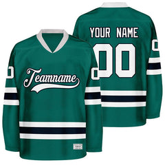 custom green and black hockey jersey