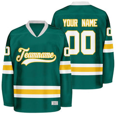 custom green and yellow hockey jersey
