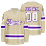 custom desert sand and purple hockey jersey thumbnail