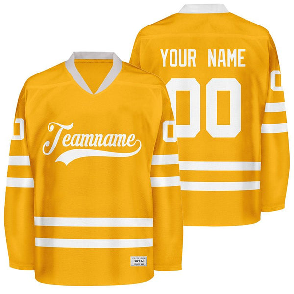 custom gold hockey jersey