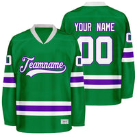 custom green and purple hockey jersey thumbnail