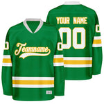 custom green and yellow hockey jersey thumbnail