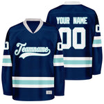 custom navy and ice blue hockey jersey thumbnail