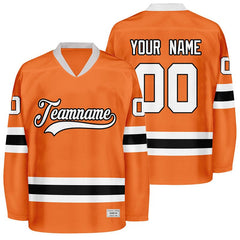 Orange Custom Hockey Jersey No Minimum - Embroidered