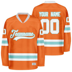 Orange Custom Hockey Jersey No Minimum - Embroidered