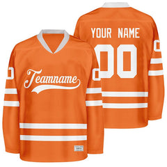 Custom Personalized Hockey Jersey Stitched Orange Orange Jersey One