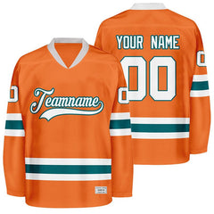 Orange Custom Hockey Jersey No Minimum - Embroidered