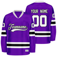 custom purple and black hockey jersey thumbnail