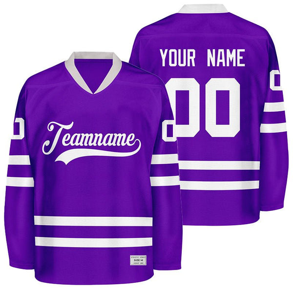 custom purple hockey jersey