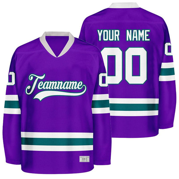 custom purple and teal hockey jersey