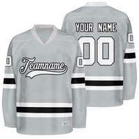 custom grey and black hockey jersey thumbnail
