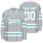 custom grey and ice blue hockey jersey thumbnail