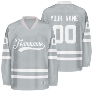 custom grey hockey jersey