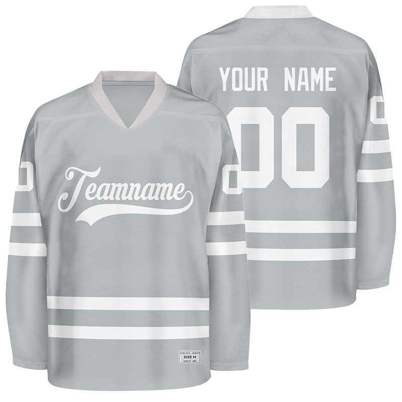 custom grey hockey jersey