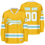 custom yellow and ice blue hockey jersey thumbnail