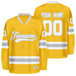 custom yellow and grey hockey jersey thumbnail
