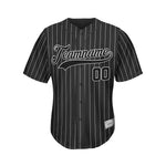 Custom Sublimation Black Pinstripe Baseball Jersey thumbnail