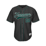 Custom Sublimation Black Pinstripe Baseball Jersey