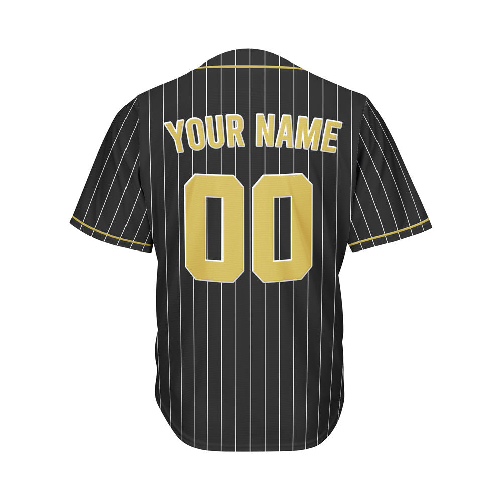 Custom Sublimation Black Pinstripe Baseball Jersey