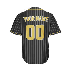 Custom Sublimation Black Pinstripe Baseball Jersey