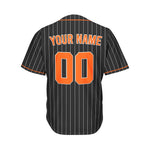 Custom Sublimation Black Pinstripe Baseball Jersey