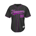 Custom Sublimation Black Pinstripe Baseball Jersey