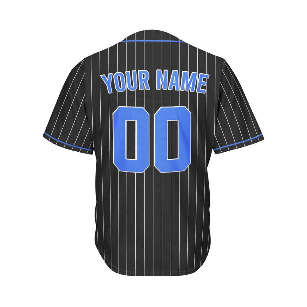 Custom Sublimation Black Pinstripe Baseball Jersey
