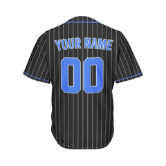 Custom Sublimation Black Pinstripe Baseball Jersey