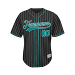 Custom Sublimation Black Pinstripe Baseball Jersey
