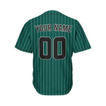 Custom Pinstripe Baseball Jersey Deep Green Black Sublimation Jersey One