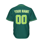 Custom Sublimation Deep Green Pinstripe Baseball Jersey