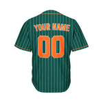 Custom Sublimation Deep Green Pinstripe Baseball Jersey