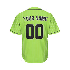 Custom Pinstripe Baseball Jersey Green Black Sublimation Jersey One