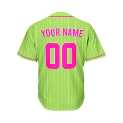 Custom Sublimation Green Pinstripe Baseball Jersey