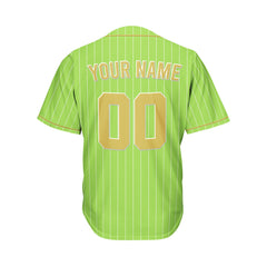Custom Sublimation Green Pinstripe Baseball Jersey