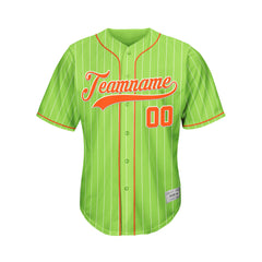Custom Sublimation Green Pinstripe Baseball Jersey